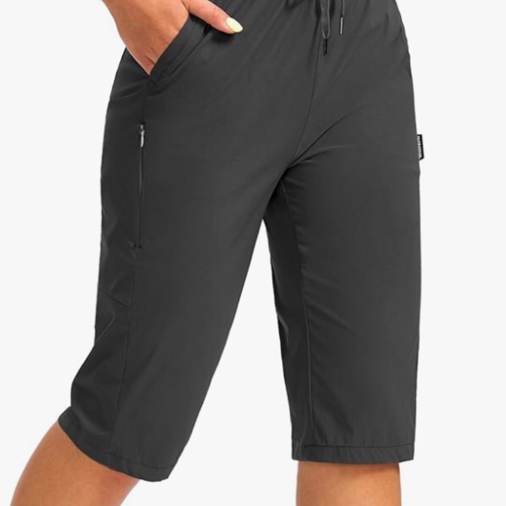 Women's 15” Long Capris Hiking Stretch Quick Dry Shorts - Dark Grey